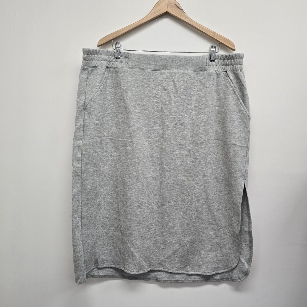 Liz Claiborne Casual Weekend Skirt Sz 1X Gray Stretch Comfort Pockets Athleisure